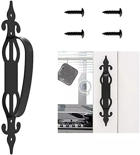 CCJH Steel Sliding Barn Door Pull Handles Gate Handles Frosted Black 1PCS