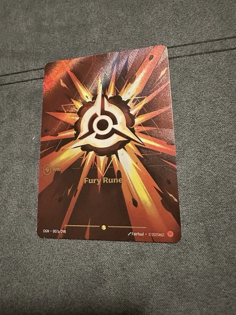 2025 LEAGUE OF Legends Riftbound English TCG Card Fury Rune OGN·007b ...