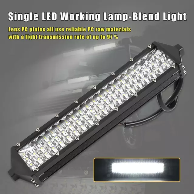 12 inch 624W LED Wok Light Bar Spot Flood Combo Beam Offroad Fog Driving Lamp