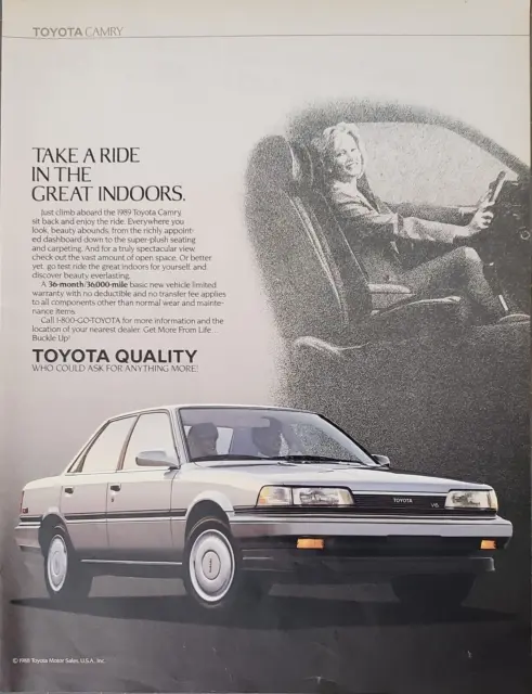 1988 Toyota Camry 1989 Automobile Car Take A Ride Vintage Print Ad