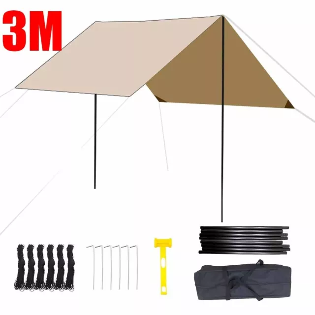 3x3M Waterproof Hammock Rain Fly Tent Tarp Camping Shelter Outdoor Sun Shade New