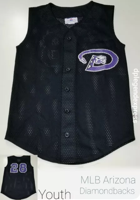 MLB Arizona Diamondbacks #28 Sleeveless Button Up Baseball Jersey YOUTH M 8/10