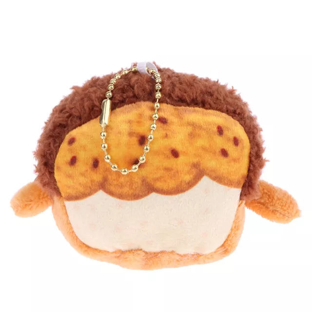 Cute Toast Bread Plush Toy Cartoon Pendant Doll Keychain Car Bag Key Ring DecFE