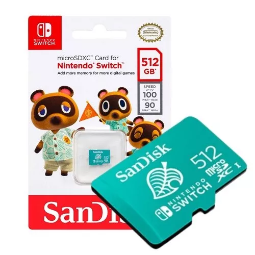 NINTENDO SWITCH SanDisk MicroSDXC 512GB MEMORIA MICROSD NINTENDO ANIMAL CROSSING