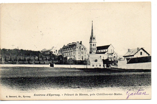PORT A BINSON - Marne - CPA 51 - le Prieuré de Binson 2