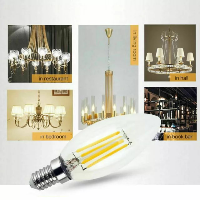 Retro Edison Dimmable E14 SES 2/4/6W 220V LED Filament Light Bulbs Globe Ampoule