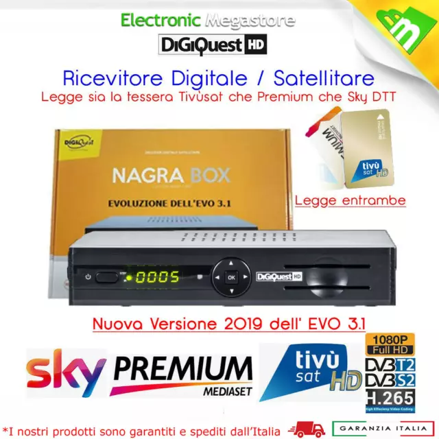 Ricevitore Decoder Digitale Terrestre Mhp Interattivo Mediaset Premium Digiquest