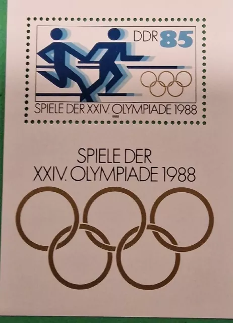 DDR 1988 Block 94 "Olympische Sommerspiele, Seoul"  postfrisch