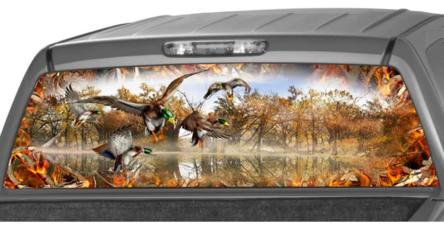 Mallard Duck  Blaze Hunting Rear Window Graphic Decal Tint SUV camouflage 1