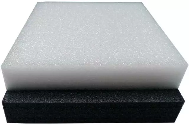 Polyethylene Foam Sheet 1 x 12 x 12 - 2 pk - Charcoal White - Density  1.7 pcf