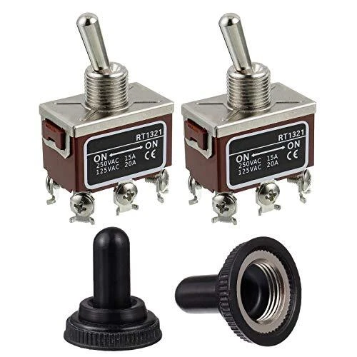 RT1321 Toggle Switch 125V 20A 250V 15A DPDT ON - ON 6 Terminal pin