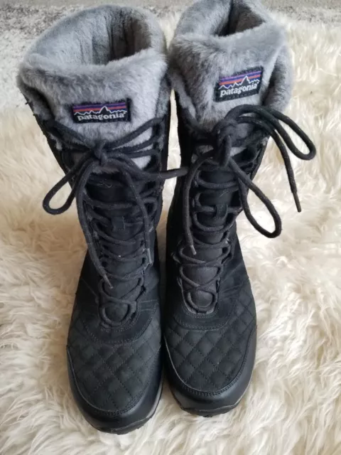 Women's PATAGONIA "Wintertide" WATERPROOF Quilted Faux Fur WINTER BOOTS sz 11 2