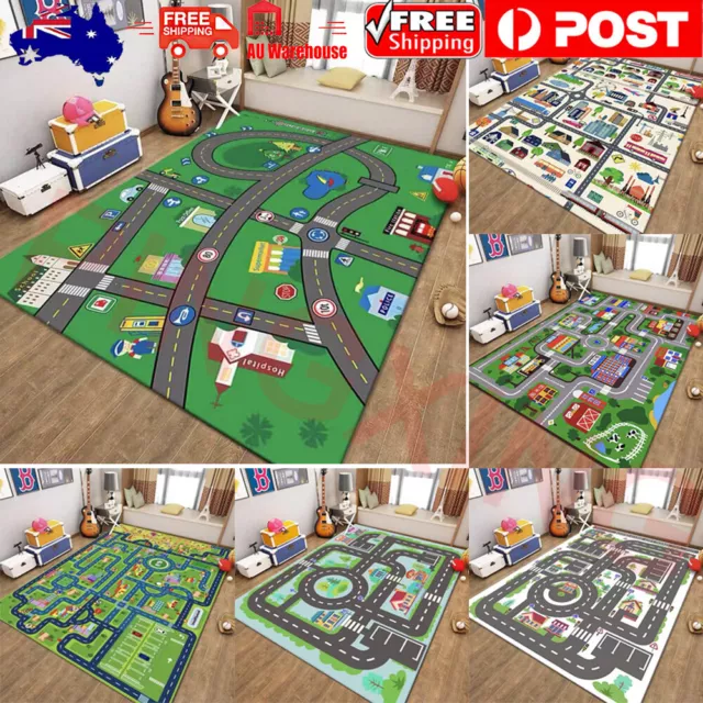 Waterproof Children Mats Baby Kids Rug City Traffic Carpet Car Play Mat Track AU