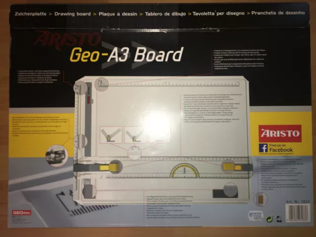 Aristo Geo Board Zeichenplatte Zeichenbrett A3 Schnellzeichendreieck im Karton 2