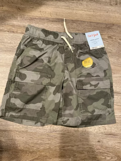 Boys twill pull on cargo shorts cat jack Camo