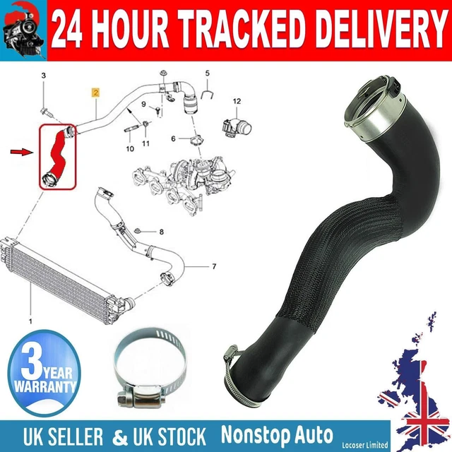 RapidPart Intercooler Turbo Hose Pipe For Vauxhall/Opel Corsavan Corsa 1.3 CDTI - 5860547