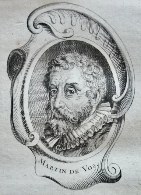 MARTIN DE VOS (1532-1603) PORTRAIT GRAVURE DE 1745 , né à ANVERS, PEINTRE