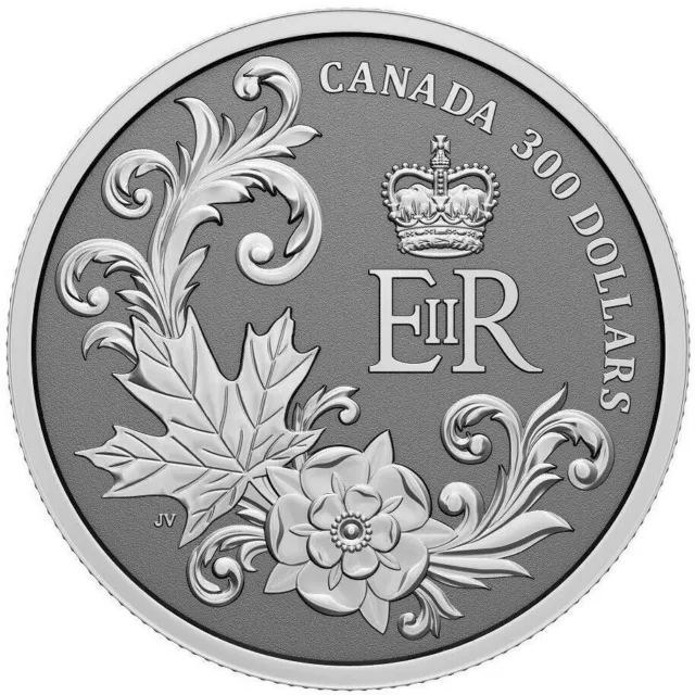 1 oz $300 Canada Platinum Queen Elizabeth II Royal Cypher 2022 RP Coin with Box