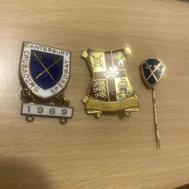 Canterbury  Speedway Badge  Gladman & Norman 1960’s X 3 Vintage