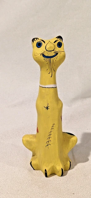 VERRÜCKTE handbemalte moderne Katzenfigur