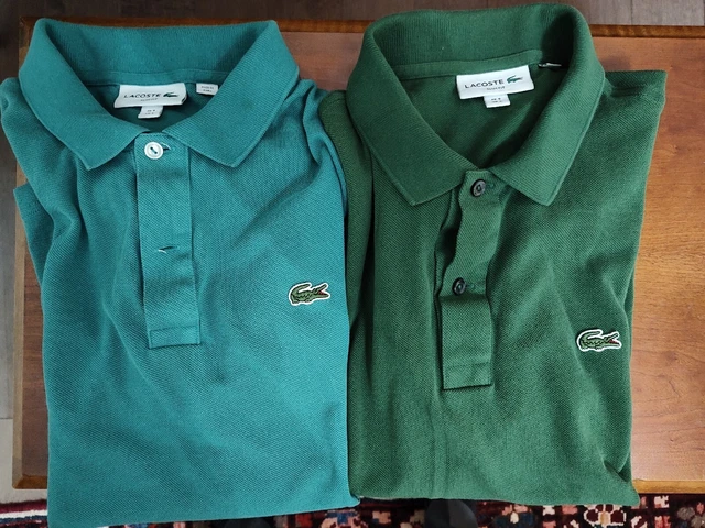 Lacoste Slim Fit Polo Shirts Lot Of 2/ Green / Teal /Men 5 Large Lacoste Slim Fit Polo Shirts Lot Of 2/ Green / Teal /Men 5 Large