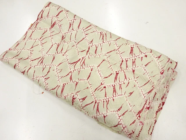 48002# Japanese Kimono / Araihari For Haori / Shibori / Woven Abstract Pattern