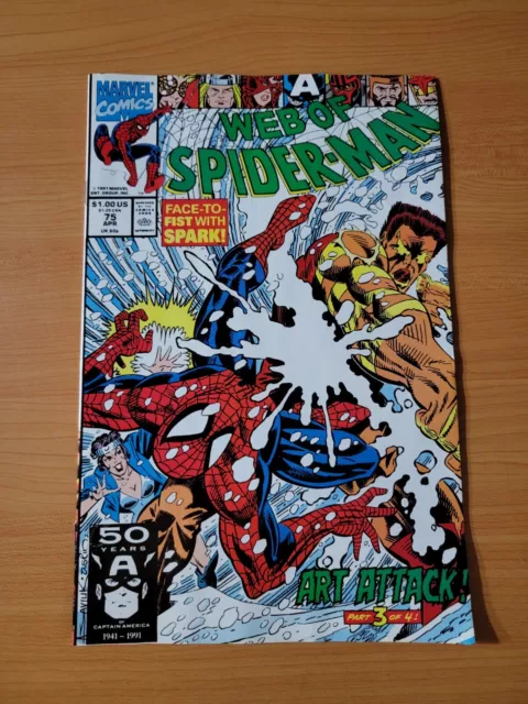 Web of Spider-Man #75 Direct Market Edition ~ NEAR MINT NM ~ 1991 Marvel Comics