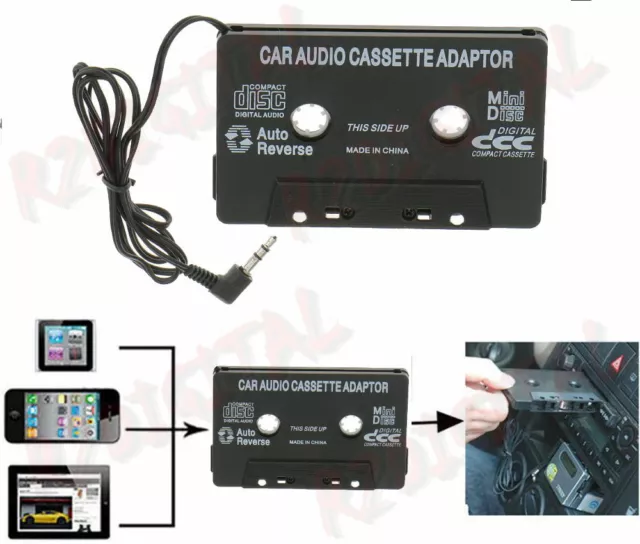 Adattatore A Cassetta Per Autoradio Auto Mp4 Iphone Cd Stereo Convertitore Aux