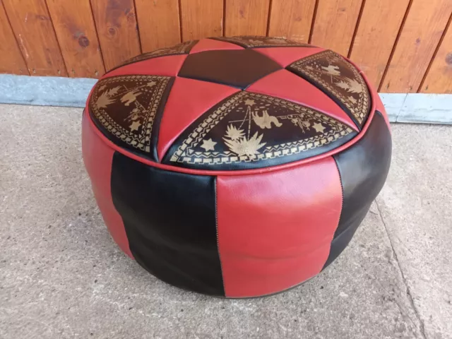 60er Vintage Hocker Sitzkissen Pouf Ottomane Kamelhocker 60s Kaminhocker 14