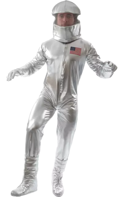 Orion Costumes Mens Silver Astronaut Space Suit With Helmet Fancy Dress Costume