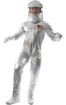 Orion Costumi da Uomo Argento Astronauta Tuta Spaziale CON CASCO Costume