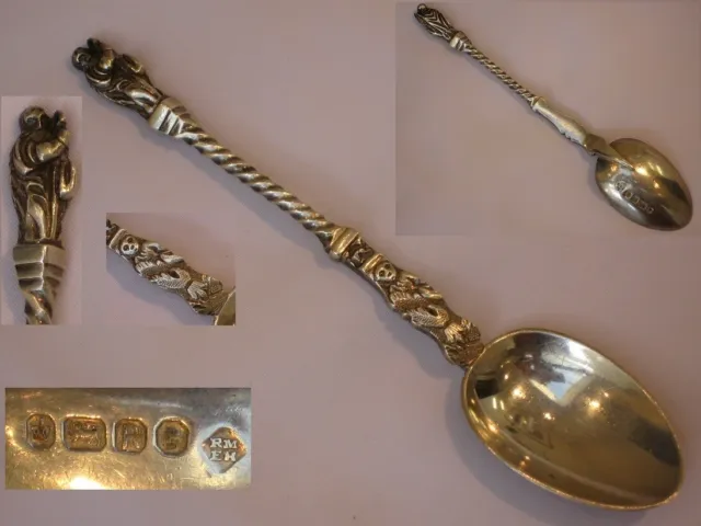 English Victorian Antique Sterling Silver Apostle Spoon St James Great 1884