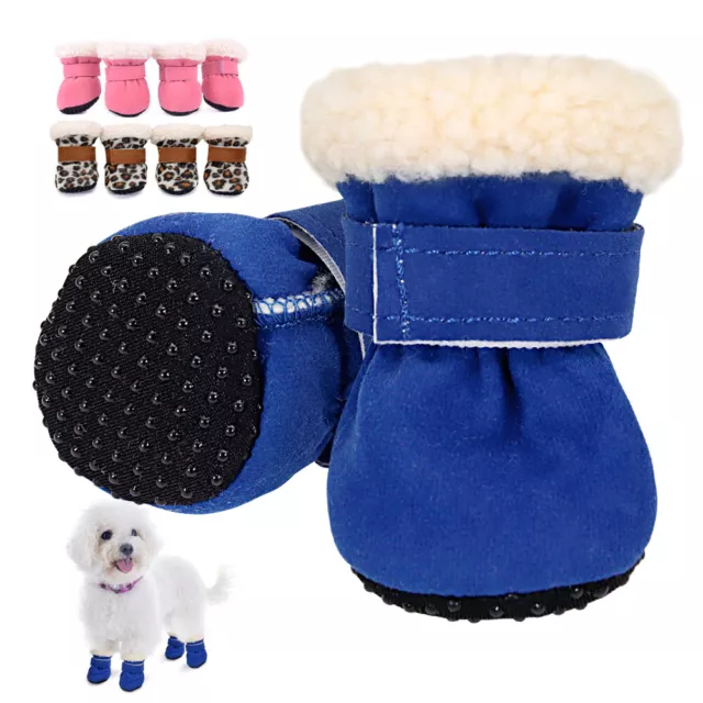 Polaire Chaussures d'hiver chaud pour Chien Bottes de protection Anti-dérapantes