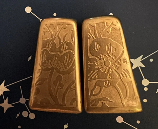 Beautiful Mini Antique 24k Gold Plated Salt  and Pepper Shakers from the 1930's