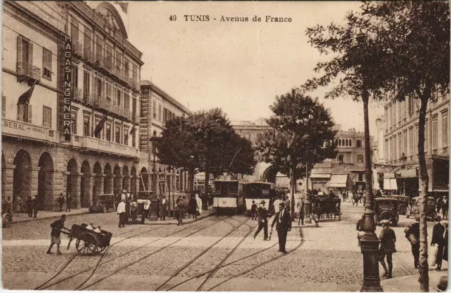 CPA AK TUNISIE TUNIS Avenue de France (32489)