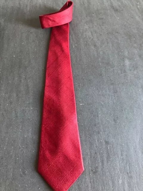 Fully original cravatta shantung seta rossa uomo/ man silk tie