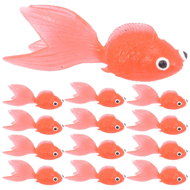20 piezas de joyas de peces falsas flotantes peces dorados falsos nombres ornamentales de acuario
