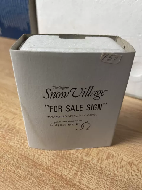 DEPT 56 "For Sale Sign" REAL ESTATE Sold Realtor Christmas Village Realty Vtg