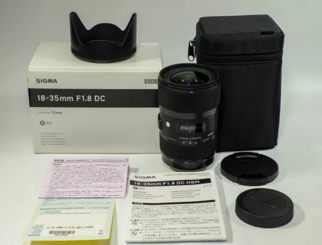 SIGMA Art 18-35mm F1.8 DC HSM (for Canon EF) with original box and accessories 2