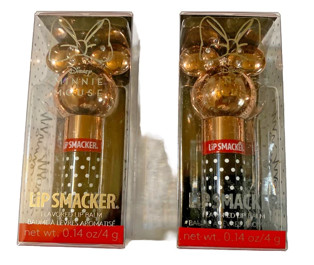 Disney Lip smacker Minnie Chrome Mouse  Flavored Lip Balm Pink Rose Lot Of 2 New