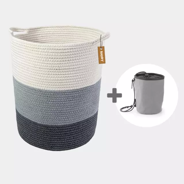 Accessoires de lessive, Panier à linge, Sac à linge et 32 pinces à linge