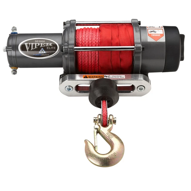 VIPER Elite 5000lb UTV Winch Kit w/ 60 feet RED AmSteel-BLUE Synthetic Rope
