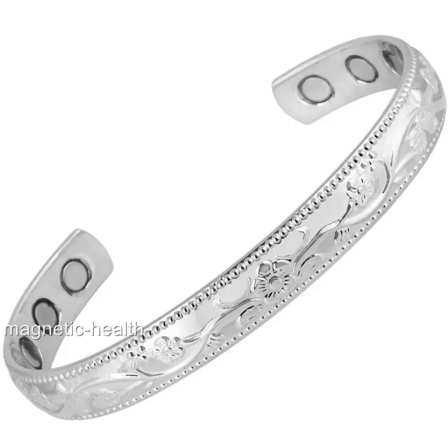 Bracciale Donna Rame Magnetico Salute Argento Artrite Sollievo Dolore 55