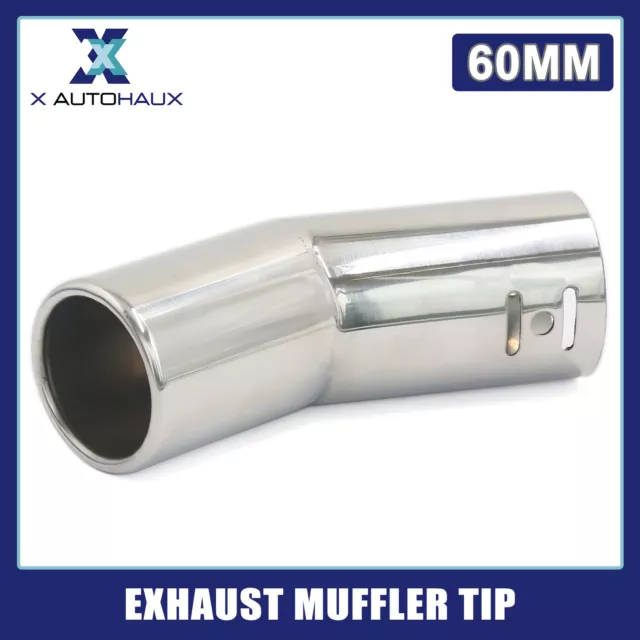 Universal 60mm 2.36" Inlet Bent Angle Car Exhaust Tail Muffler Tip Pipe Round