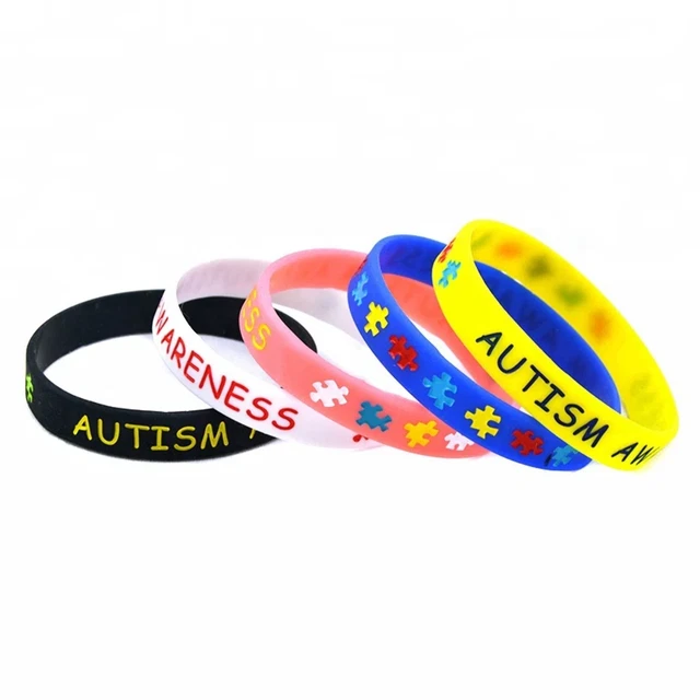 Autism Awareness Silicone Bracelets 6 colors Available Individual or as a Set of