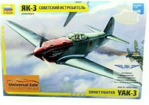 Combattente Militare Sovietico Ww2 Yak-3, Kit Modello Zvezda In Scala 1:48