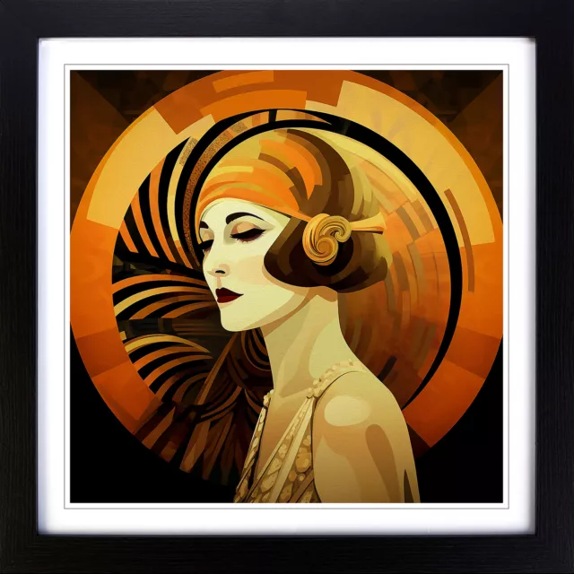 Art Deco Woman Digital Wall Art Print Framed Canvas Picture Poster Decor