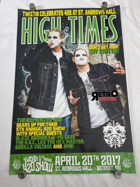 Twiztid - 420 2017 Concert Poster 24x36” 4/20 Boondox Axe Murder Boyz G-mo Skee