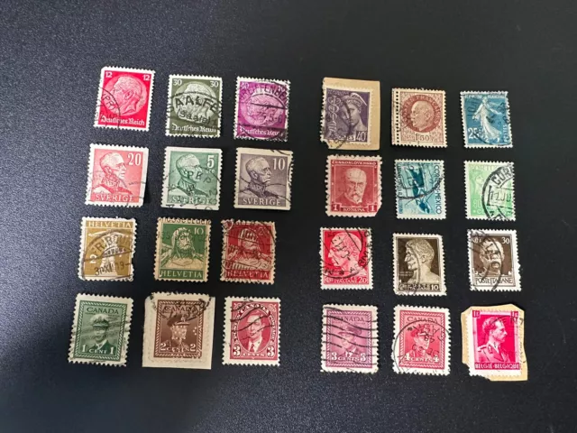 Lot Of 24 1940s-50s Postage Stamps Various Countries - Germany, Italy, France ++