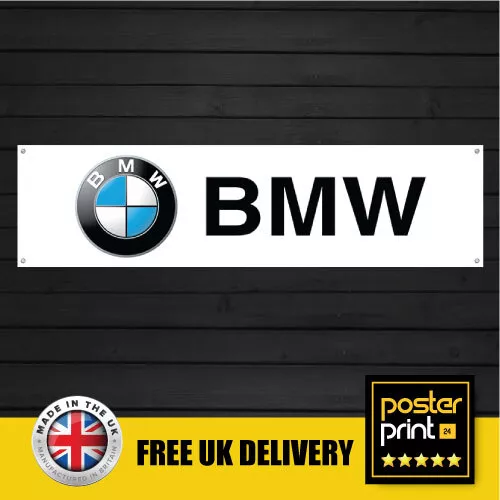 Large BMW Car Logo Banner for Workshop Garage Man Cave Sign 6ft x 2ft banner